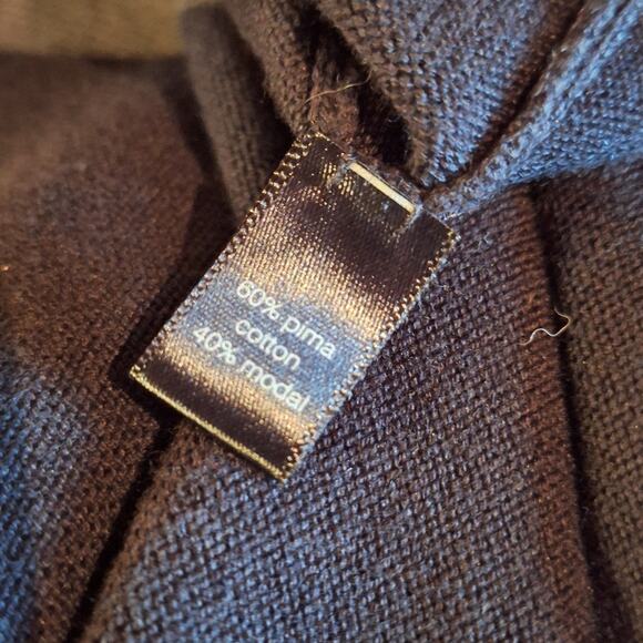 Peruvian Connection Modal Pima cotton blend knit sweater dress black Pleated s - Picture 6 of 7